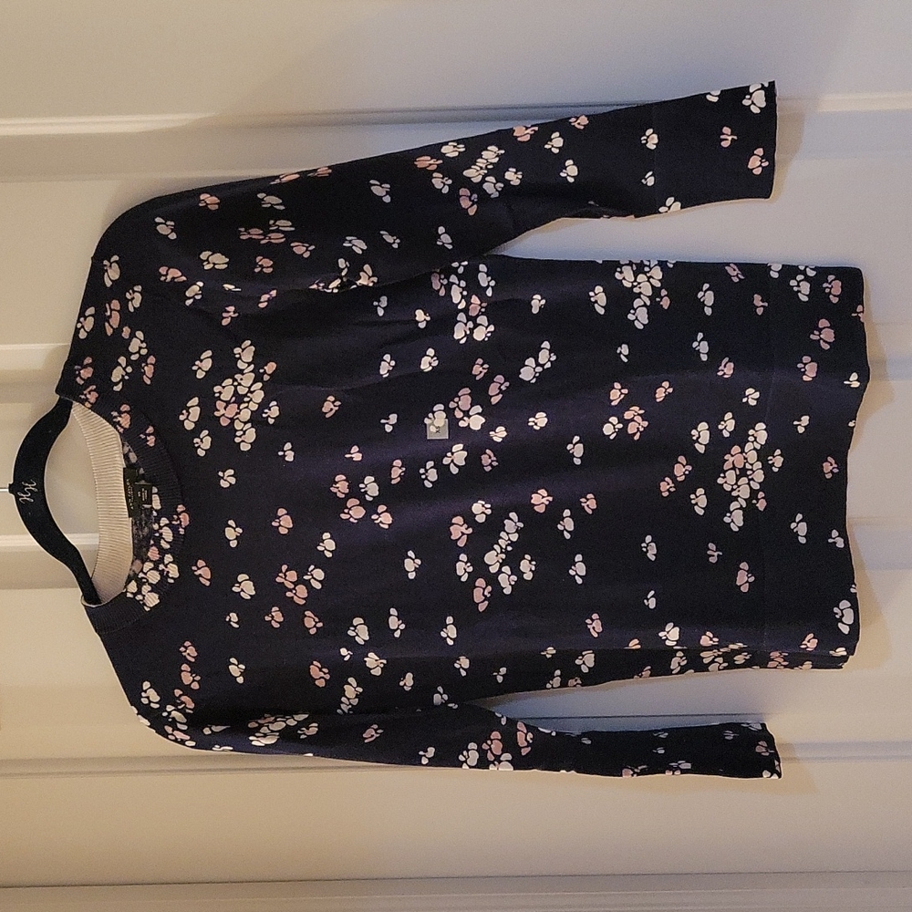 Ann Taylor factory navy cotton sweater xs new without tags